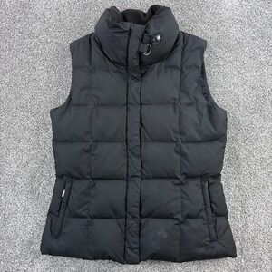 Eddie Bauer Puffer Vest Women's M Black 700 Fill Power Down Insulated Quilted